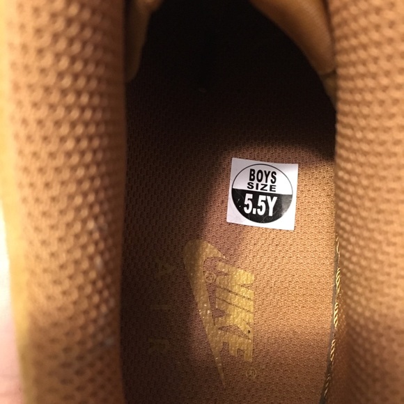 Big Kids Nike Air Force 1 Wheat/Gum Light Brown Boys Size 5.5Y - Picture 12 of 13